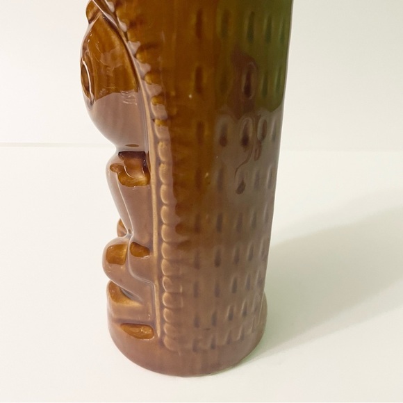 Tiki Brown Glaze Ceramic Barware Tall Mug Cup Vase Kahuna God DW114 - Picture 6 of 16